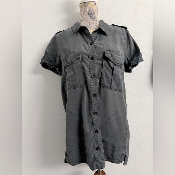 Free People Tops - Free People Women’s Blue Utility Shirt Dress / Tunic w/Pockets – Size L